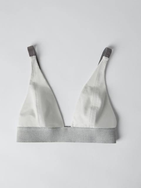 Stretch cotton French terry bralette top with precious straps