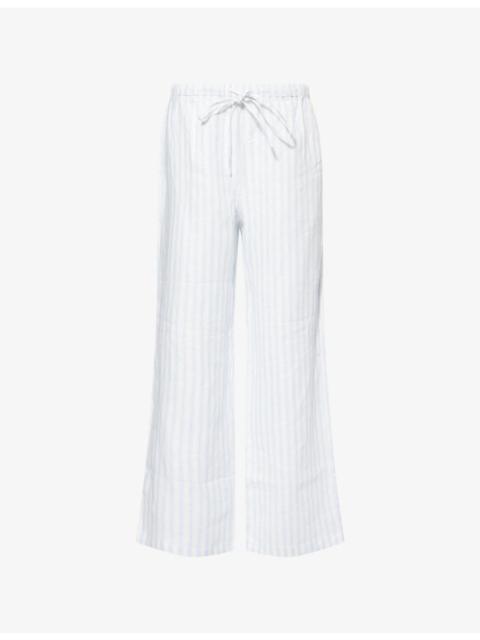 Reformation Olina Striped Linen Trousers