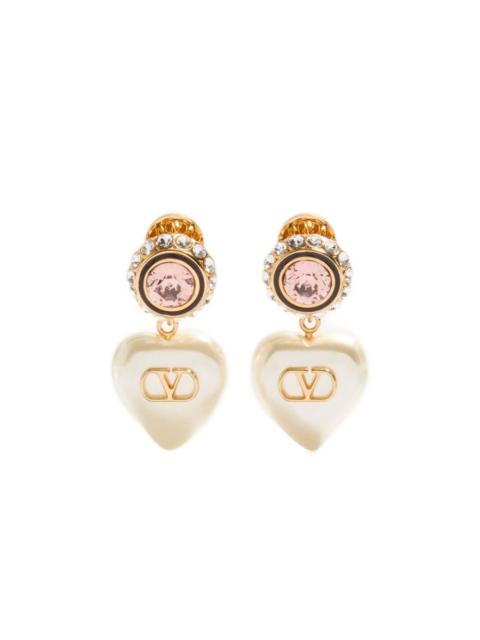 Valentino Vlogo signature heart-pendant earrings
