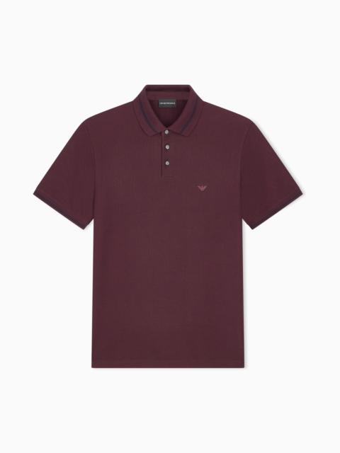 EMPORIO ARMANI PIQUÉ POLO WITH EMBROIDERED LOGO
