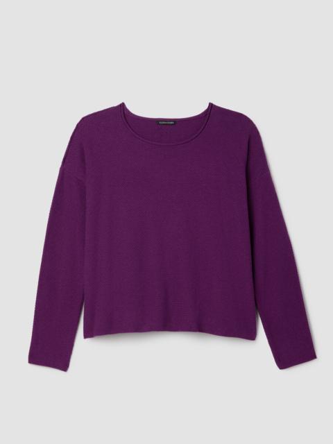 EILEEN FISHER Peruvian Cotton Blend Jewel Neck Top