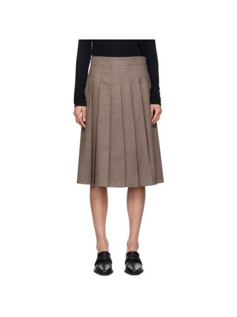 LE17SEPTEMBRE Taupe Pleated Midi Skirt
