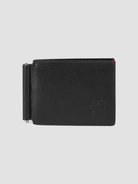 Brunello Cucinelli Men's Grained Leather Money Clip Wallet - Black