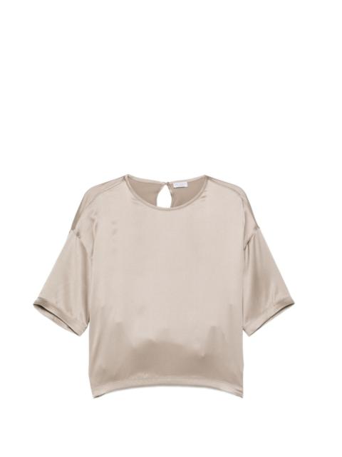 Brunello Cucinelli short sleeve silk top