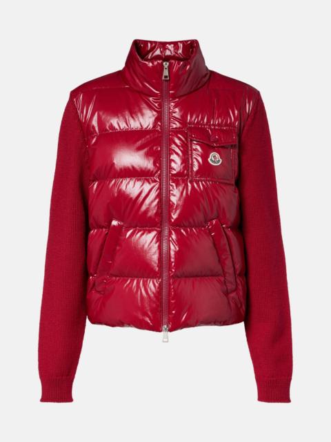 Moncler Down-paneled virgin wool cardigan