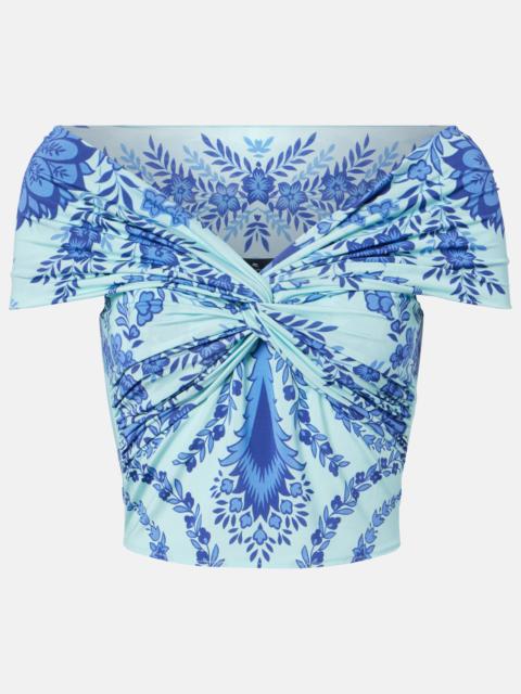 Etro Printed jersey crop top