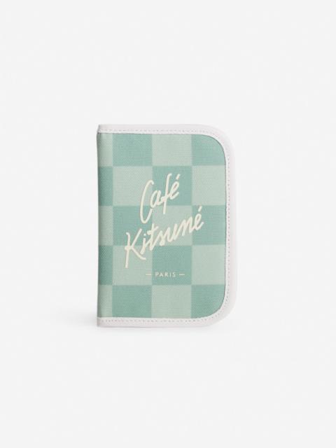 Maison Kitsuné CAFE KITSUNE CHECKERBOARD PASSEPORT HOLDER
