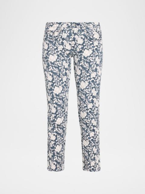 R13 Floral Boy Straight Cropped Jeans