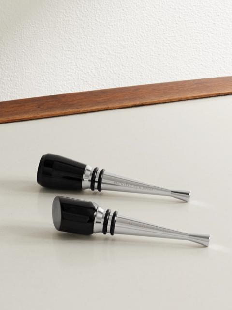 Brunello Cucinelli Set of Two Horn and Stainless Steel Bottle Stoppers