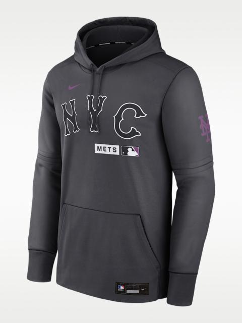 Nike New York Mets Authentic Collection City Connect Men's Nike Therma MLB Pullover Hoodie