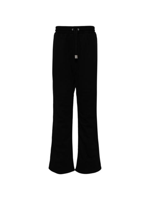 Diag-stripe embroidered track pants