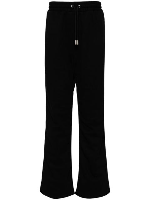 Diag-stripe embroidered track pants