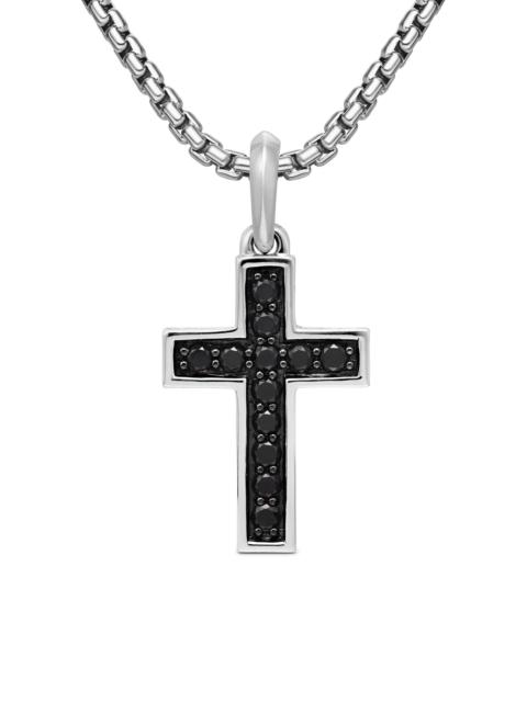 DAVID YURMAN Men's Streamline Cross Pendant in Sterling Silver - Black Diamond