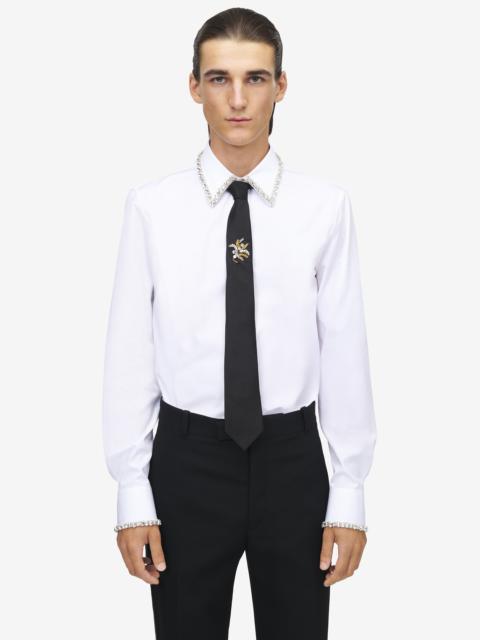 Alexander McQueen Jewelled Mistletoe Embroidery Tie