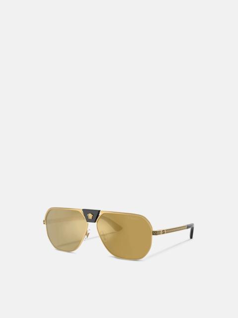 VERSACE Greca Flow Navigator Sunglasses