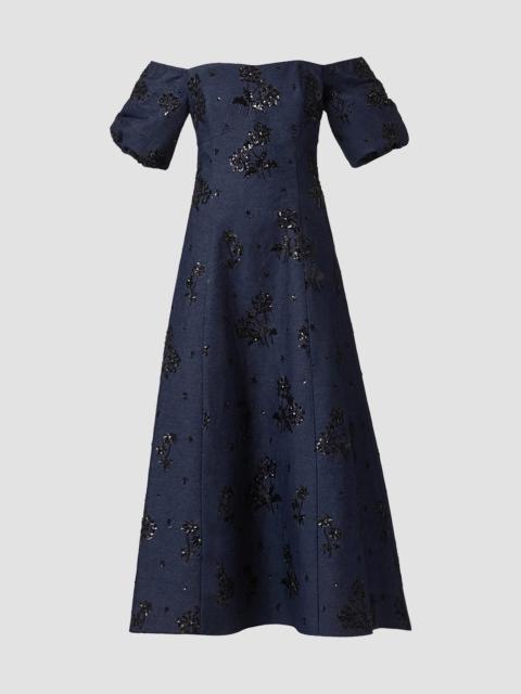 Shoshanna Women's Mona Sequined Denim Off-the-Shoulder Dress - Denim Jet