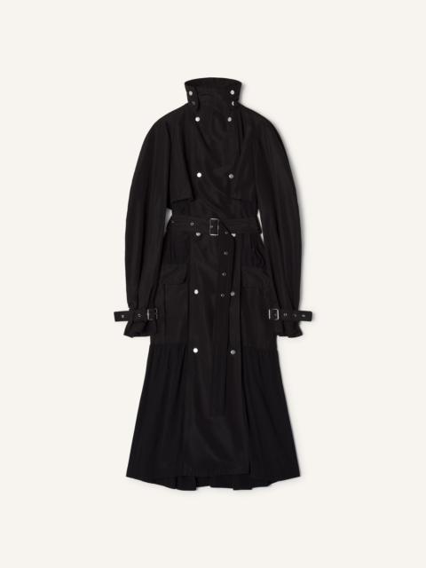 Lanvin BI-MATERIAL TRENCH COAT IN SILK FAILLE AND CHARMEUSE FABRIC