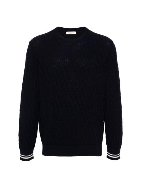 Optical Valentino-jacquard cotton jumper