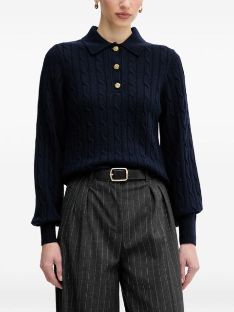 Barbour Evie cable knit polo top