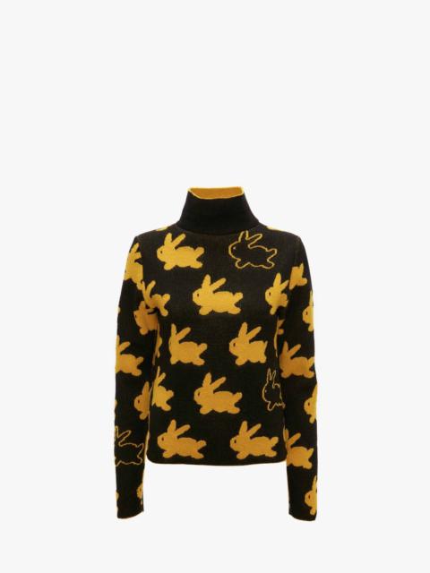 JW Anderson ALL OVER BUNNY TURTLENECK JUMPER