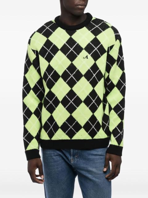 AWAKE NY argyle-check pattern jumper