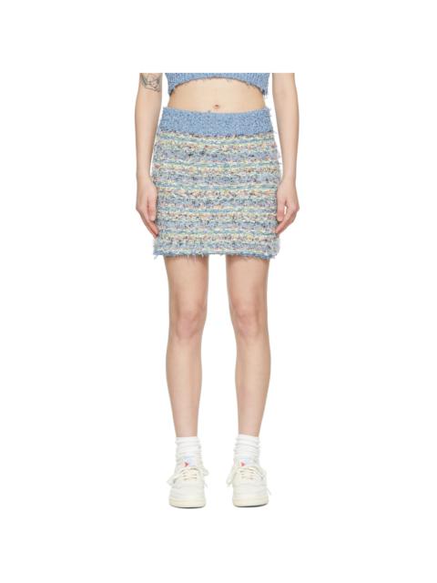 SJYP Blue Cotton Mini Skirt