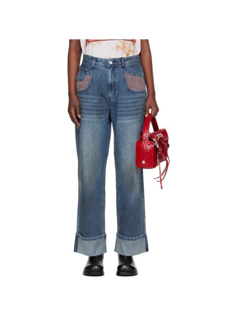 Andersson Bell Blue Oil Washed Rolled Up Jeans