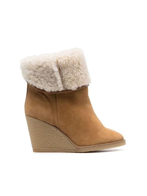 Isabel Marant Totam shearling trim wedge boot