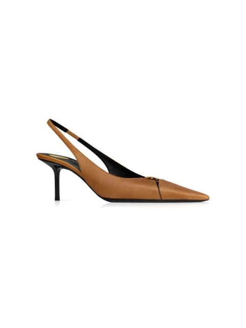 SAINT LAURENT Babylone Leather Pumps brown