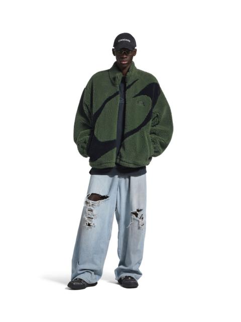 BALENCIAGA Men's Loop Sports Icon Zip-up Jacket in Khaki