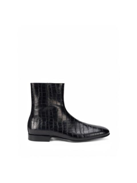 Roberto Cavalli croc-effect leather boots