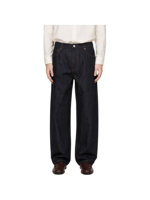 AMI Paris Indigo Baggy-Fit Cotton Jeans