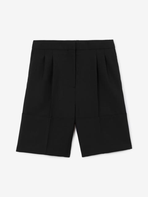 Burberry Cuff Detail Mohair Wool Tailored Shorts