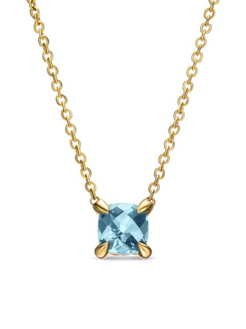 DAVID YURMAN Women's Micro Chatelaine Pendant Necklace in 18K Yellow Gold - Aquamarine