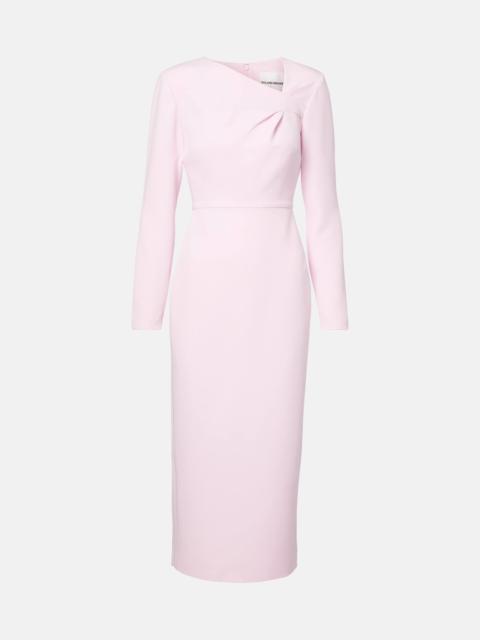 ROLAND MOURET Asymmetric draped crêpe midi dress