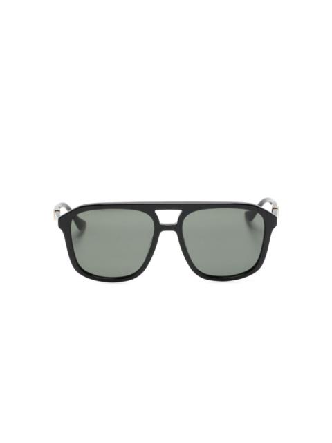 GUCCI Web-detailed navigator-frame sunglasses