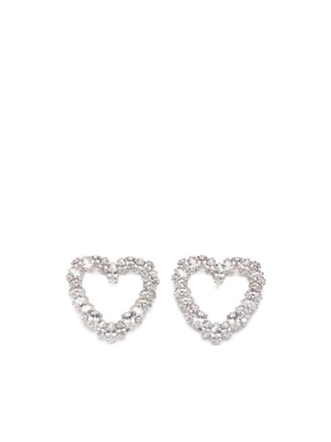self-portrait crystal heart earrings