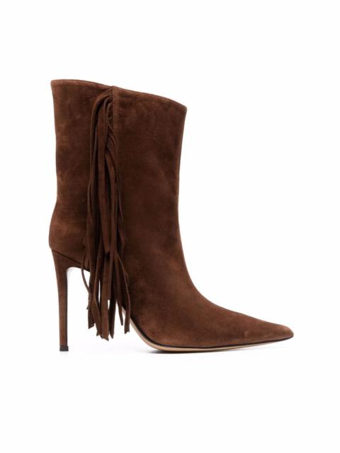 fringed suede 110mm ankle boots