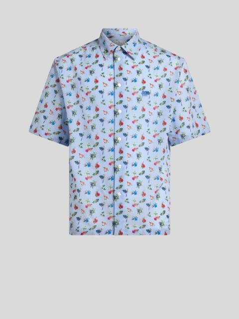 Etro SHORT-SLEEVED SHIRT WITH STRIPES AND FLOWERS