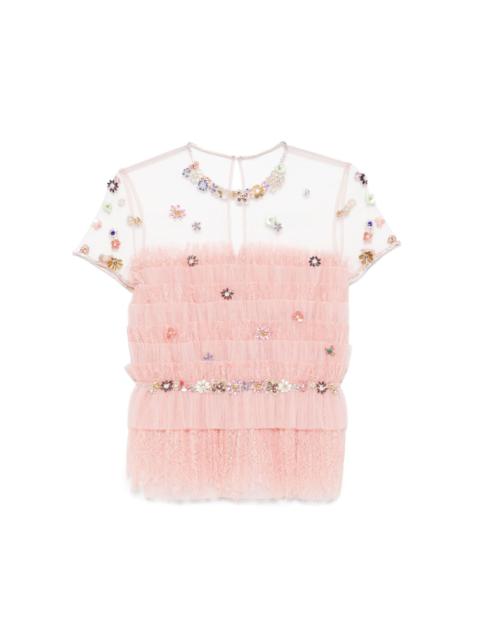 COSTARELLOS crystal-embellished blouse