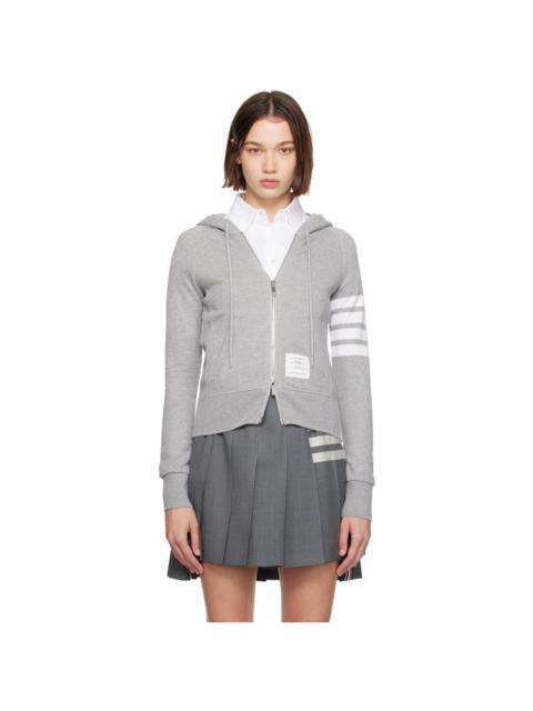 Thom Browne Gray Classic Loopback Full Zip Hoodie