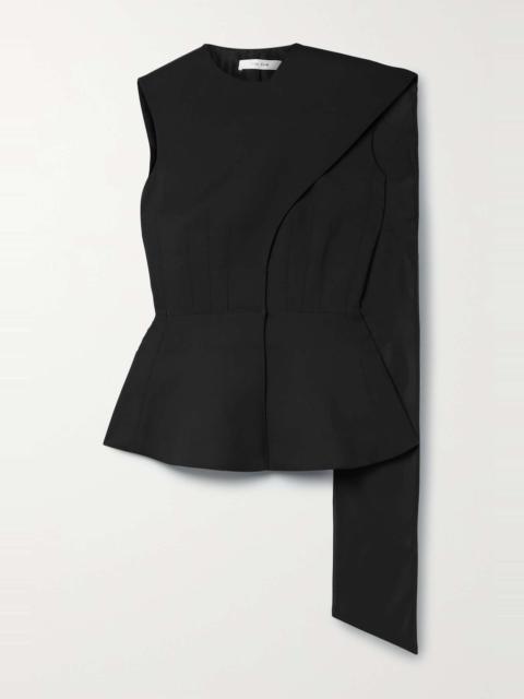 The Row Fayna draped woven peplum vest