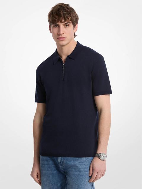 MICHAEL KORS Cotton Zip-Up Polo Shirt