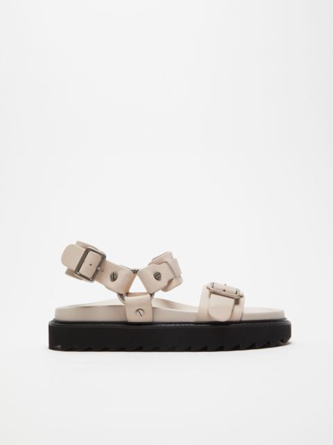 Leather buckle sandal - Sand beige