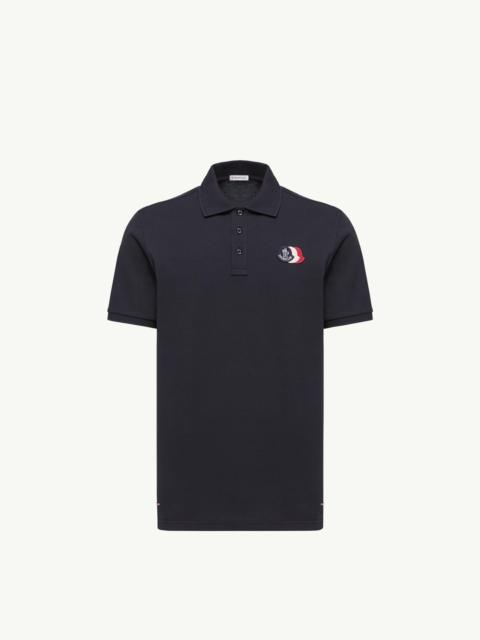 Moncler Logo Patch Cotton Piquet Polo Shirt