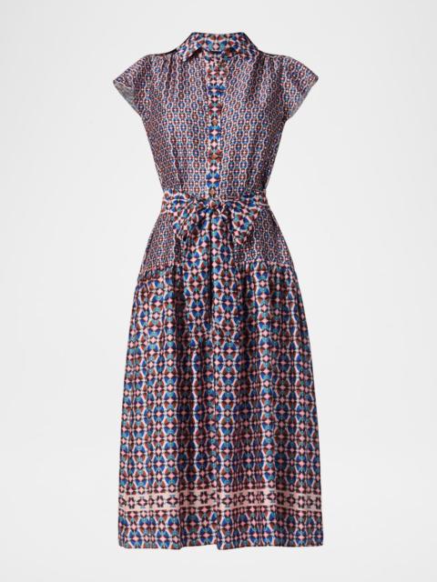 Shoshanna Kennedy Geometric-Print Midi Shirtdress