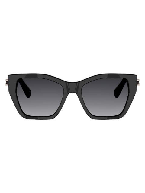 BVLGARI Women's B. Zero1 54MM Cat-Eye Sunglasses - Black Gradient Smoke