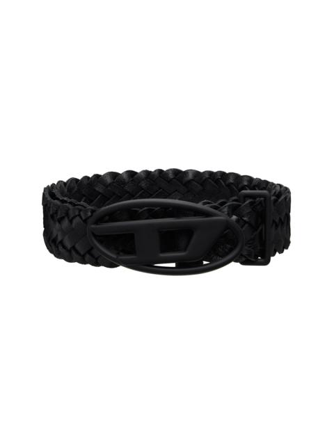 Diesel Black 4cm Braided Leather Belt