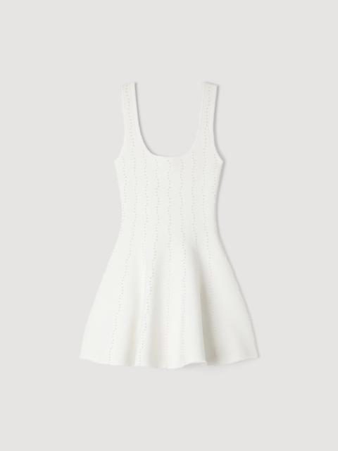 Sandro BEADED KNIT MINI DRESS