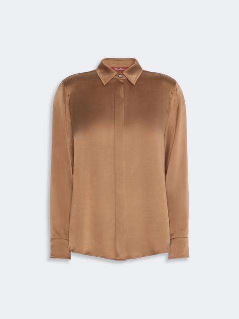 Max Mara XERO Mannish silk satin shirt - TOBACCO